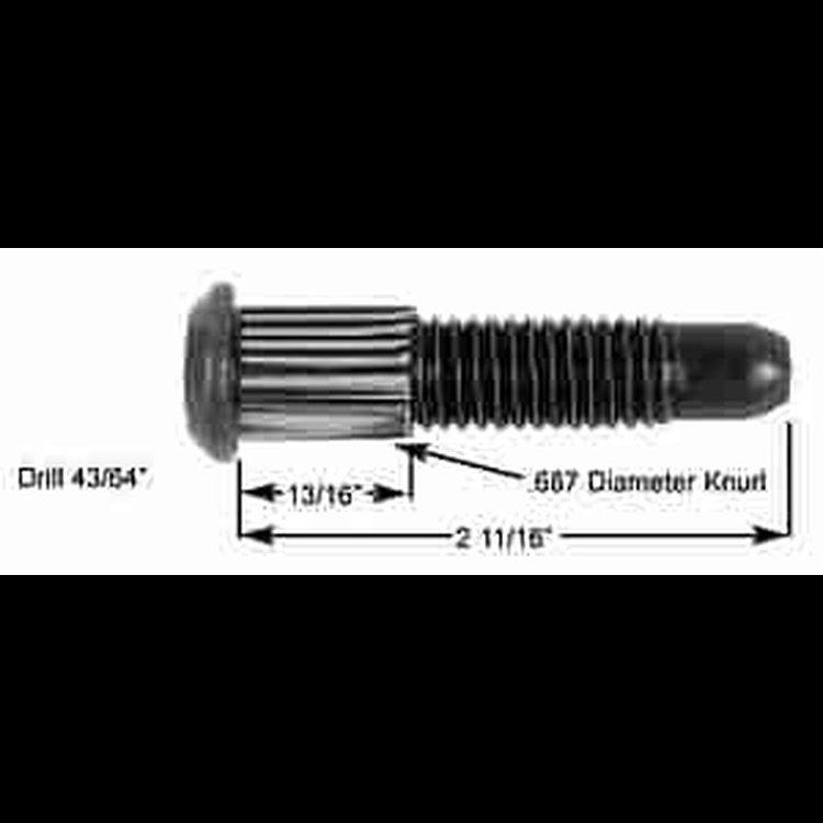 Press-In Wheel Stud Thread: 5/8" Fine