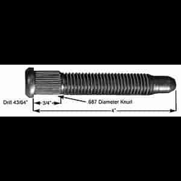 Press-In Wheel Stud Thread: 5/8" Fine