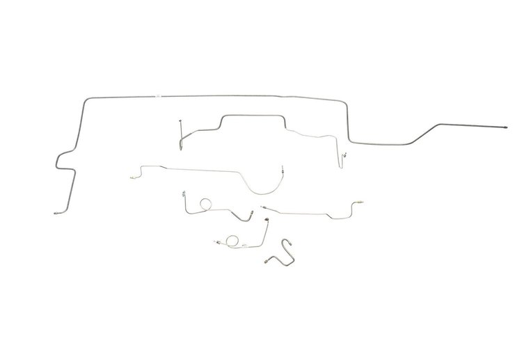 Dodge Charger Brake Line Kits Standard Drum - Right Front 4 in Rise at Center - 8-3/4 in Axle -1967
