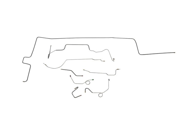 Plymouth Satellite Brake Line Kits Power Disc - Right Front 4 in Rise at Center - 8-3/4 in Axle 2 Pc