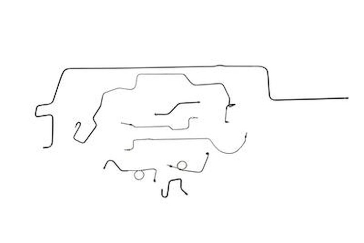 Dodge Daytona Brake Line Kits Standard Disc - Right Front Routes Under Frame - 8-3/4 in Axle 2 Pc. F