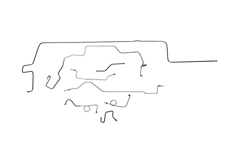 Plymouth Belvedere Brake Line Kits Standard Disc - Right Front Routes Under Frame - Dana Axle 2 Pc.