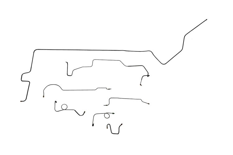 Plymouth Satellite Brake Line Kits Standard Drum - Right Front Routes Over Frame - 8-3/4 in Axle 1 P