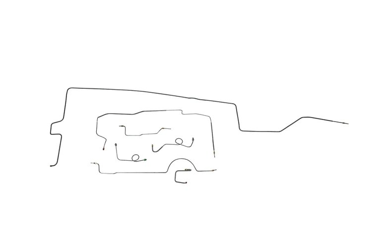 Plymouth Super Bird Brake Line Kits Standard Drum - Right Front Routes Over Frame - 8-3/4 in and Dan