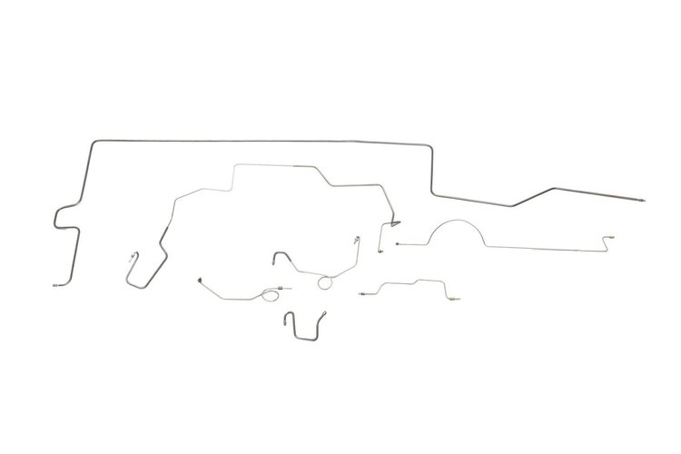 Plymouth Satellite Brake Line Kits Power Disc - Right Front Routes Over Frame - 8-3/4 in Axle - Left