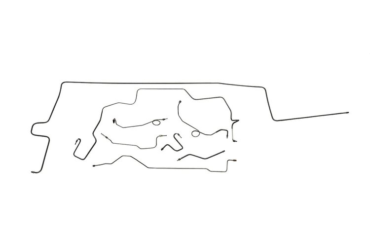 Plymouth Satellite Brake Line Kits Power Disc - Right Front Routes Under Frame - Right Ported Master