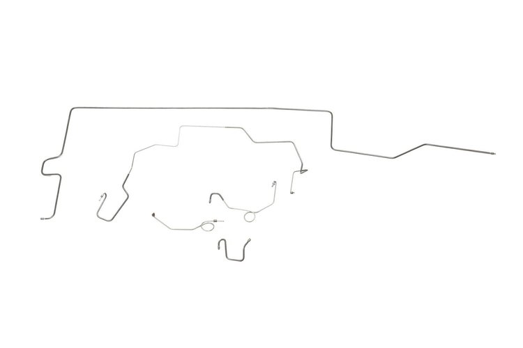 Plymouth Satellite Brake Line Kits Power Disc - Right Front Line 4 in Rise at Center -7-1/4 in Axle