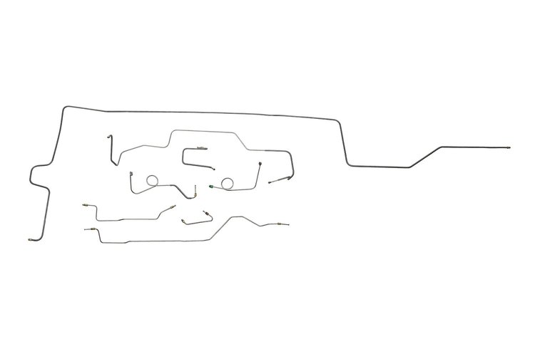 Plymouth Satellite Brake Line Kits Standard Disc - Right Front Routes Over Frame - Dana Axle - With