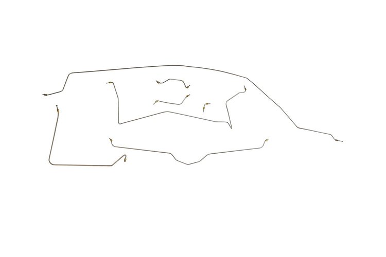 Chevrolet Corvette Brake Line Kits Standard Drum - Brakes - Front to Rear - Top of Frame -1963 1964