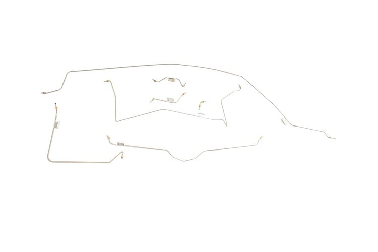 Chevrolet Corvette Brake Line Kits Standard Drum - Brakes - Front to Rear - Top of Frame -1963 1964