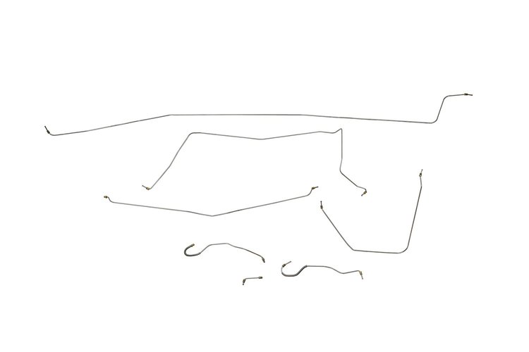 Chevrolet Corvette Brake Line Kits Power Disc - Early - Front to Rear - 3/16 in- Top of Frame -1965