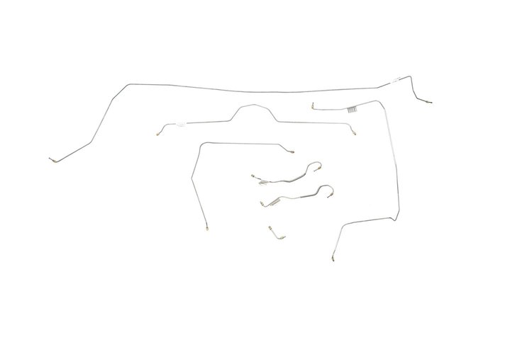 Chevrolet Corvette Brake Line Kits Power Disc - Early - Front to Rear - 3/16 in- Bottom of Frame -19