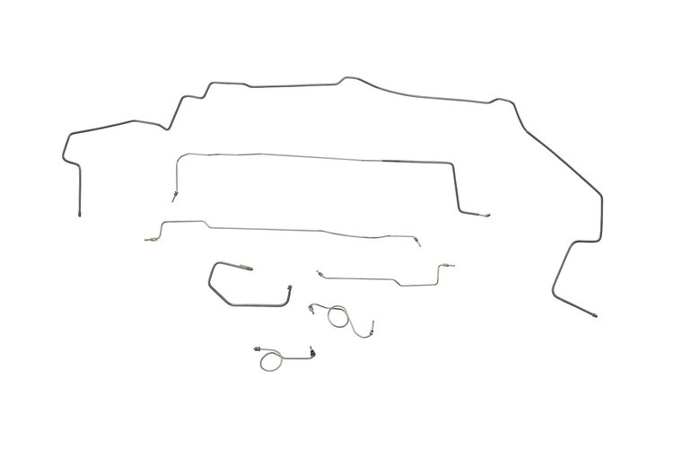 Dodge Challenger Brake Line Kits Standard Drum - Right Front Routes Over Frame - 8-3/4 in and Dana A