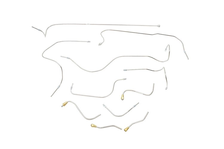 Jaguar XK120 Brake Line Kits Late 1952 Dual Chamber Master Cylinder - Left Hand Drive 13 Pc. -1952 1