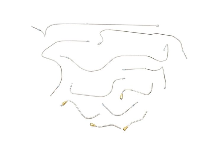 Jaguar XK120 Brake Line Kits Late 1952 Dual Chamber Master Cylinder - Left Hand Drive 13 Pc. -1952 1