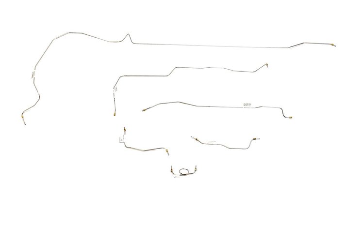 Ford Mustang Brake Line Kits 6pcs with Rubber Brake Hose Kit 3pcs Standard Drum - 6 Cylinder -1964 1