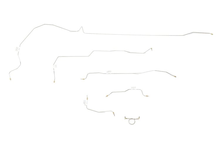 Ford Mustang Brake Line Kits 6pcs with Rubber Brake Hose Kit 3pcs Standard Drum - 6 Cylinder -1966