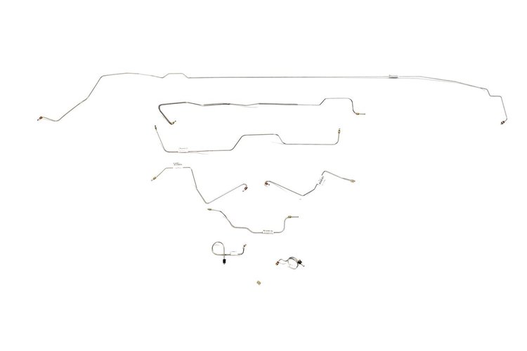 Ford Mustang Brake Line Kits 8pcs Standard Drum - 6 Cylinder Built Before Feb. 1967 - Right Front an