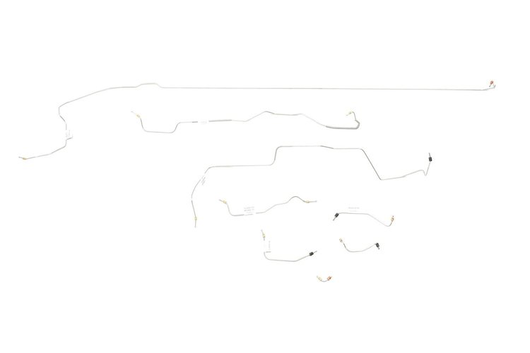 Ford Mustang Brake Line Kits 8pcs Power Disc - V8 - 8 in and 9 in AxleBuilt After Feb. 1967 - Right