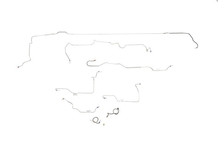 Ford Mustang Brake Line Kits 8pcs with Rubber Brake Hose Kit 3pcs Power Disc - 6 Cylinder and V8 - 8