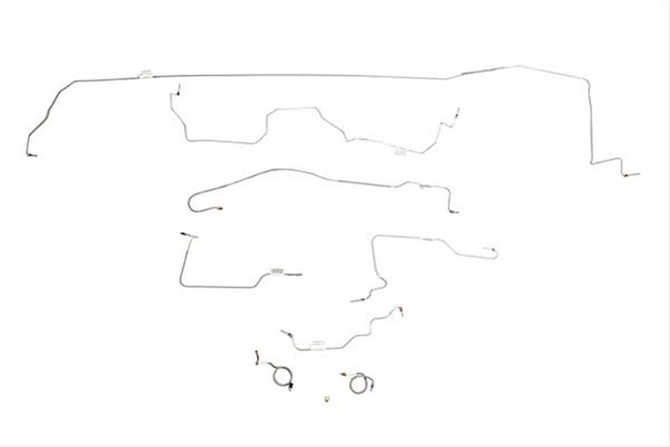 Ford Mustang Brake Line Kits 8pcs Power Disc - V8 - 9 in Axle - Built After July 1972 -1972 1973