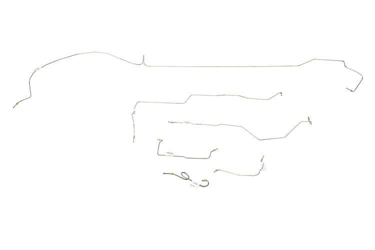 Ford Mustang Brake Line Kits 6pcs With Rubber Brake Hoses 3pcs Power Drum - Factory Dual Exhaust -19