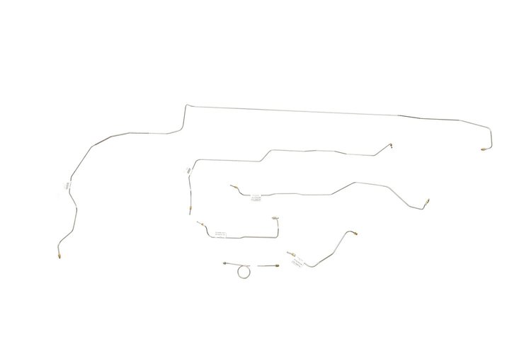Ford Mustang Brake Line Kits 6pcs With Stainless Braided Brake Hose Kit 3pcs Power Drum - V8 - Facto