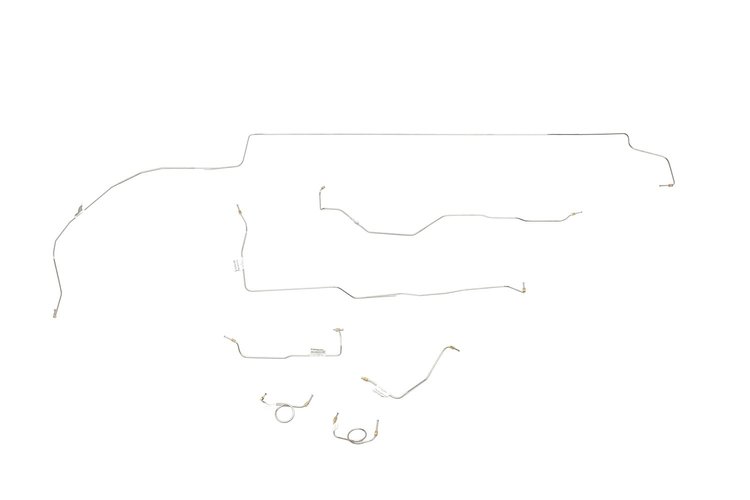 Ford Mustang Brake Line Kits 7pcs Standard Disc - V8 - 8 in and 9 in Axle - Factory Dual Exhaust -19