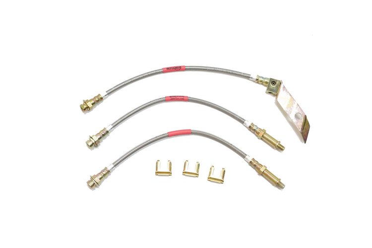 Shelby Mustang StopFlex Brake Hose Kit Front Disc / Rear Drum Dual Exhaust 3 Pc. -1965 1966