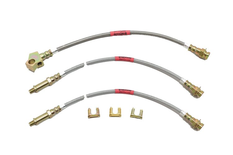 Ford Mustang StopFlex Brake Hose Kit Front Disc with brackets -1970