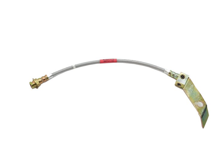 Ford Mustang Stainless Braided Flex Hose Rear Center With Dual Exhaust andamp; Hi-Po Factory Ends. -