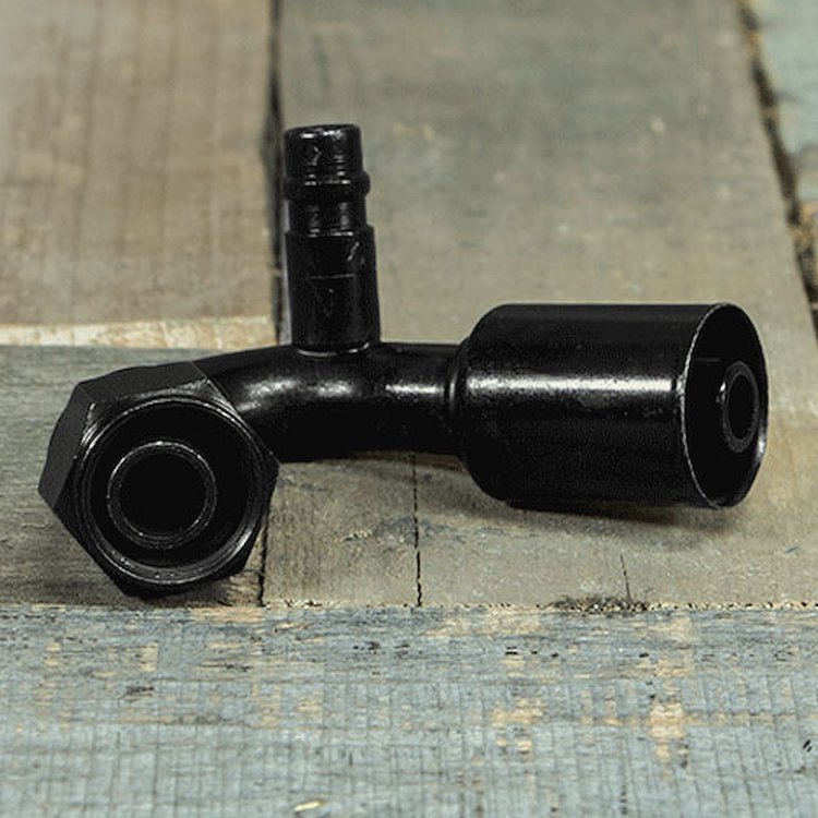 A/C Hose Fitting with Service Port -10AN