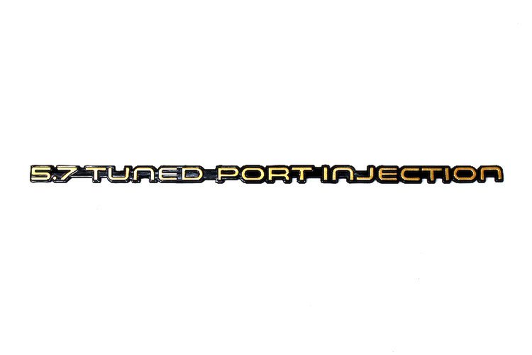 10066840 5.7 Tuned Port Injection Rear Bumper Emblem, 1982-1992 Chevy Camaro, Gold