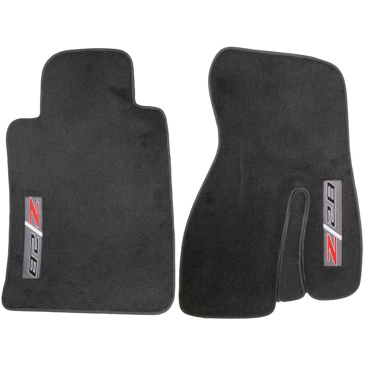 44001-Z28 Front Carpet Floor Mats, 1993-2002 Chevy Camaro, Graphite / Z28 Logos