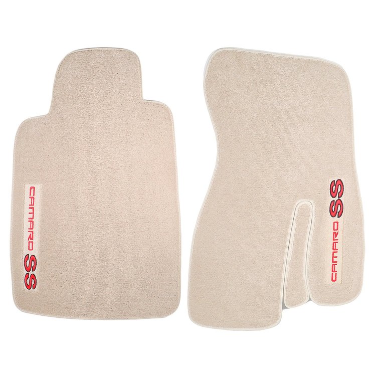 44002SS Front Carpet Floor Mats, 1993-2002 Chevy Camaro, Neutral Tan / CAMARO SS Logos