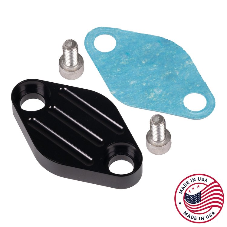 CBW-005B EGR Intake Block-Off Plate for Exhaust Manifolds, 1998-2000 Chevy Camaro/Pontiac Firebird, Billet Aluminum, Black