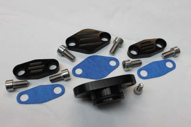 CBW-010B EGR/Smog Block Off Kit, 1998-2000 Chevy Camaro/Pontiac Firebird, Billet Aluminum, Black