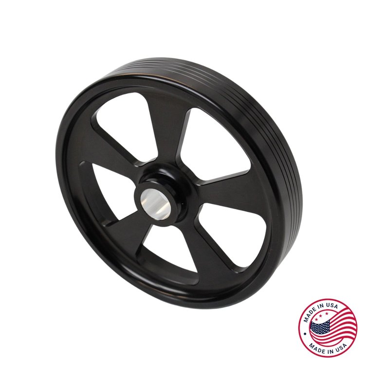 CBW-011B Power Steering Pulley, 1993-1997 Chevy Camaro/Pontiac Firebird LT1, Billet Aluminum, Black