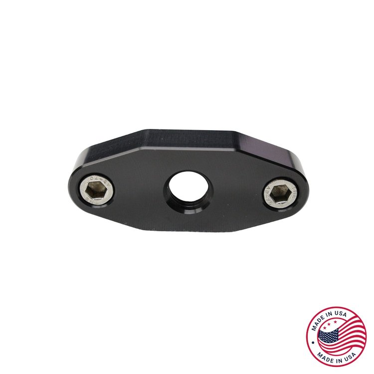 CBW-013B Oil Pan/Oil Cooler Block Off Plate w/1/4 in. NPT Port, GM LS, Billet Aluminum, Black