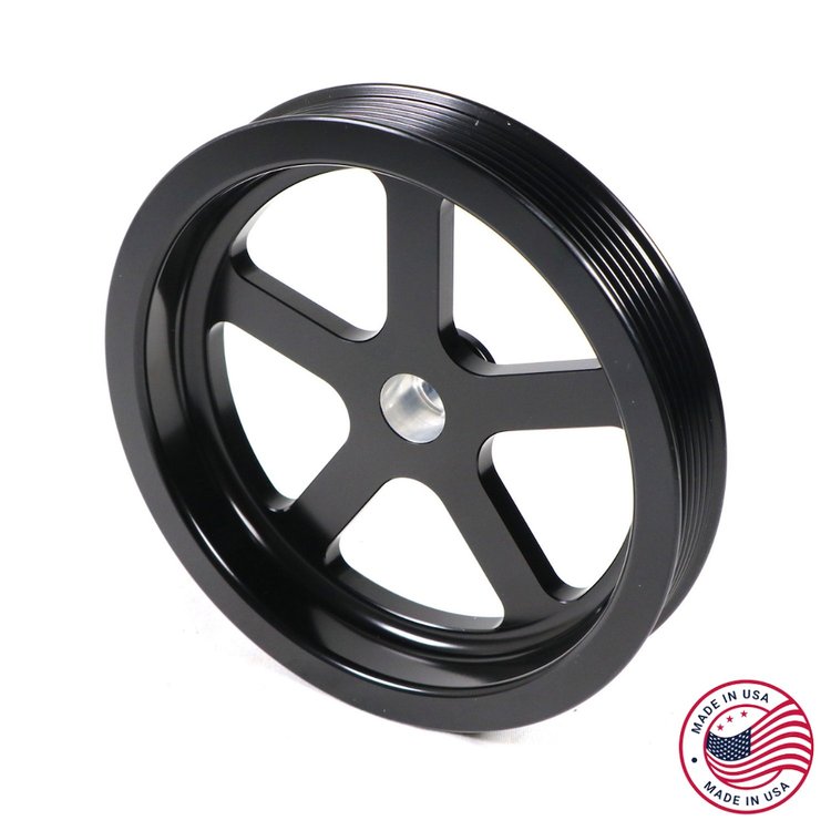 CBW-014B Power Steering Pulley, 1998-2002 Chevy Camaro/Pontiac Firebird, Billet Aluminum, Black