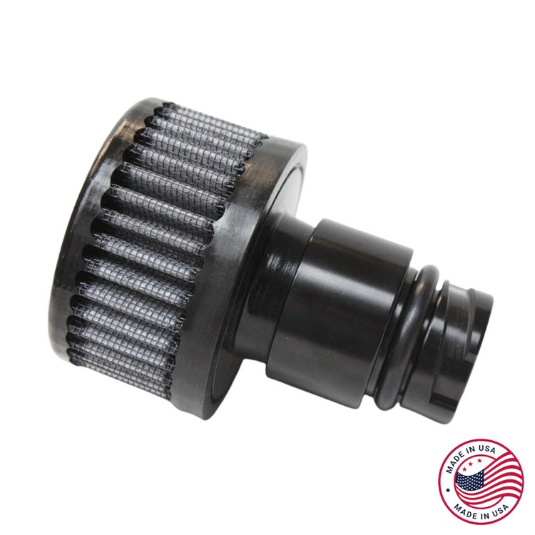 CBW-025B Valve Cover Oil Cap Breather, GM LS, Billet Aluminum, Black