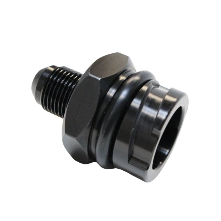 CBW-027-8 Valve Cover Oil Cap Adapter w/-8 AN Fitting, GM LS, Billet Aluminum