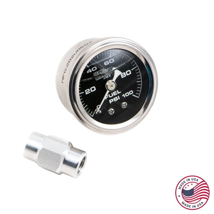 CBW-030 Fuel Pressure Gauge, GM LS, Direct Rail Mount, Billet Aluminum