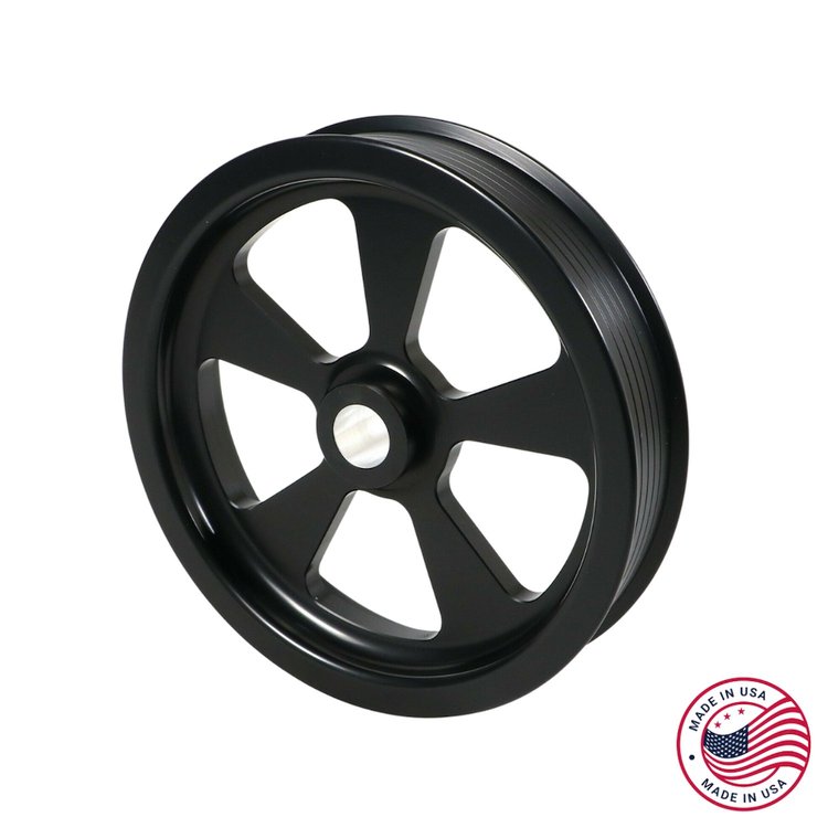 CBW-031B Power Steering Pulley, 1992-1996 Chevy Corvette LT1/LT4, Billet Aluminum, Black