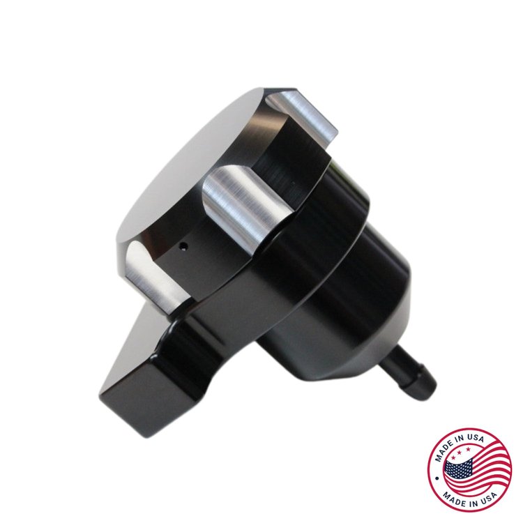 CBW-040B Clutch Reservoir w/Bracket & Cap, 1984-2002 Chevy Camaro/Pontiac Firebird, Billet Aluminum, Black