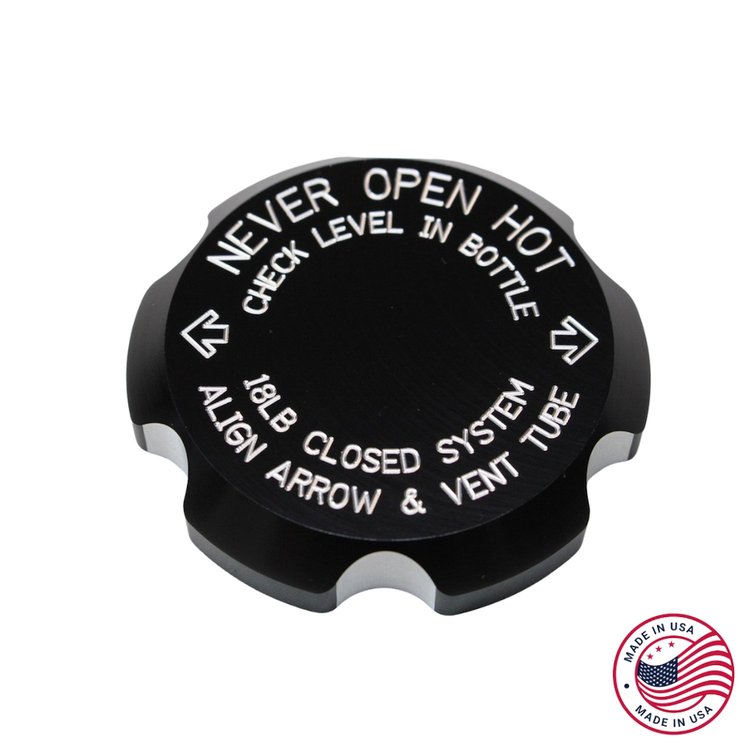 CBW-053B Radiator Cap Cover, 1993-2002 Chevy Camaro/Pontiac Firebird, Billet Aluminum, Black Hawks Motorsports