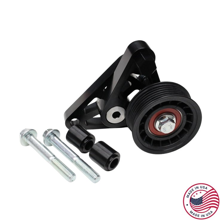 CBW-061B Belt Tensioner w/Pulley, 98-02 Chevy Camaro/Pontiac Firebird, 04-06 Pontiac GTO, 97-13 Chevy Corvette, Billet, Black