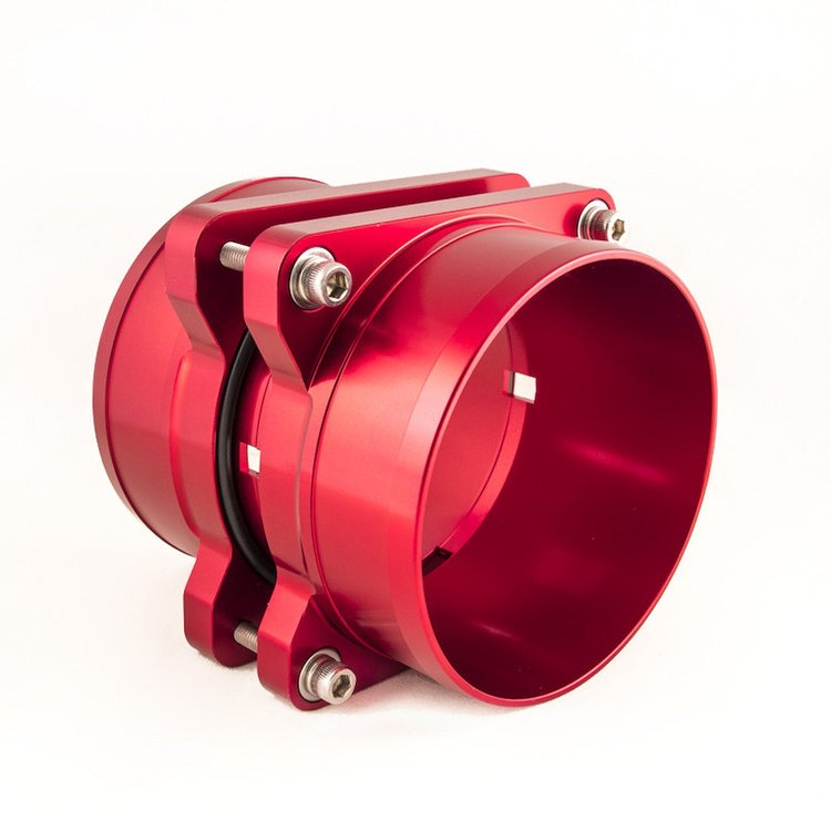 CBW-066R Ported Mass Air Flow Ends Pair, GM LT1 / GM LS1/LS6, Billet Aluminum, Red