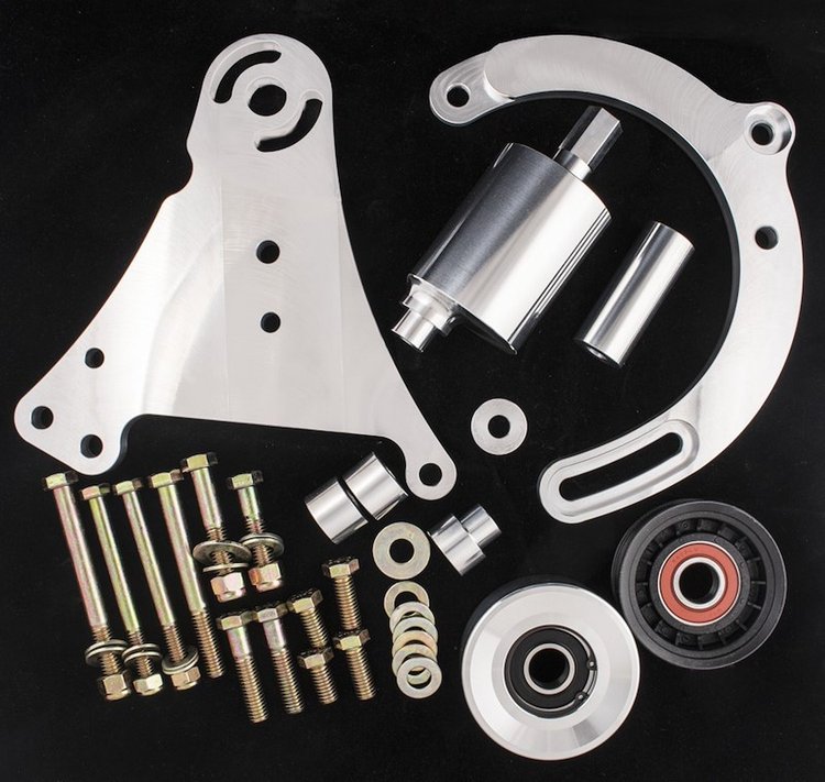 CBW-070 Alternator & Power Steering Relocation Kit, 1993-1997 Chevy Camaro/Pontiac Firebird, Billet Aluminum