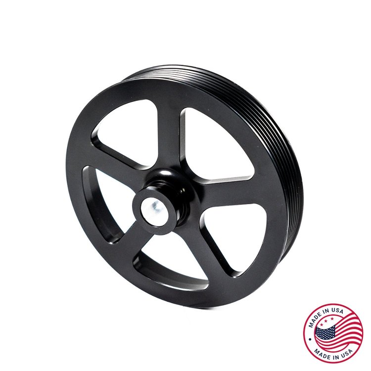 CBW-071B Power Steering Pulley, 2004 Pontiac GTO, Billet Aluminum, Black